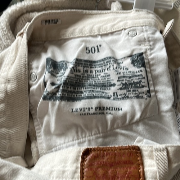 Levi’s cream 501 premium jeans, cream, raw hem, 100% cotton, size W27 L26 - Picture 5 of 5
